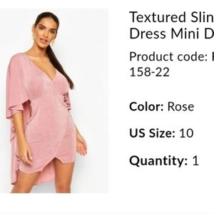 Cape style Dress.  Slinky Stretchy material.  Rose color